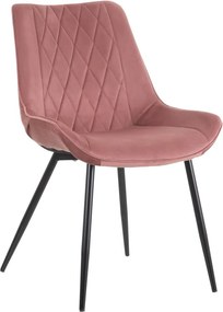 Scaun dining roz din catifea Chair Pink Velvet