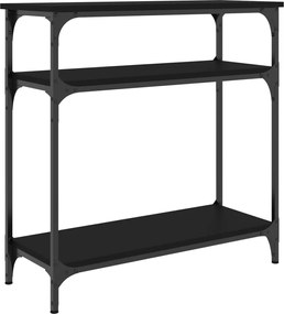 vidaXL Masă consolă, negru, 75x29x75 cm, lemn prelucrat