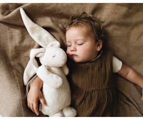 Pluș de îmbrățișat cu sunete și lumină Moonie iepuraș 2.0 organic cappuccino