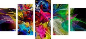Tablou 5-piese haos colorat abstract