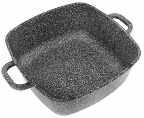 Oală pătrată cu capac 26x26 cm, 5.5L – Klausberg KB 7531, strat marmură, pentru toate plitele, aspect modern gri