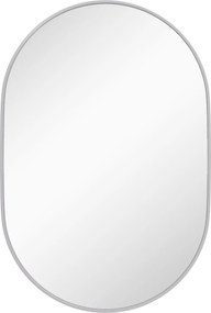 HOMCOM Oglindă Ovală pentru Baie, Oglindă Modernă de Perete cu Rama din Aluminiu și Montaj Vertical sau Orizontal, 60x90 cm, Argintiu | Aosom Romania
