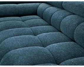 Colțar albastru extensibil/cu spațiu de depozitare cu tapițerie din țesătură bouclé (cu colț pe partea dreaptă/în formă de ”L”) Ferucce – ELTAP