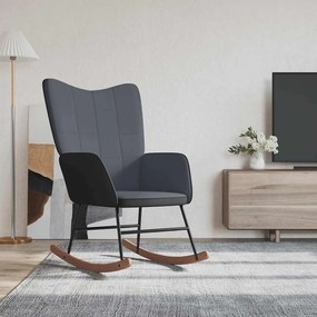 327876 vidaXL Scaun balansoar, gri închis, catifea și PVC