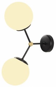 Aplica de Perete Damar - 6342, 2 Becuri, Soclu E27, Max 40W, Culoare Negru / Alb