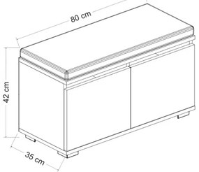 Pantofar DRAGO 42x80 cm alb/negru