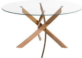 Masa rotunda design modern Veola auriu roze 120cm