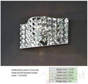 Aplica de perete cristal K9 Onda 160320