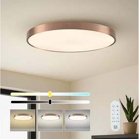 Immax NEO 07323L-LED plafonieră SEMPLICI, dimmerabilă, 96W/230V, Ø80 cm, Wi‑Fi Tuya, roz + telecomandă