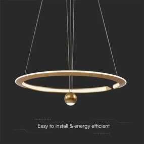 Lustră LED pe cablu LED/45W/230V 3000K d. 62 cm auriu