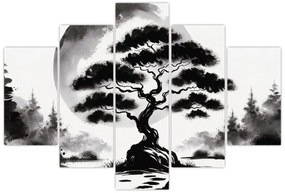 Tablou – Bonsai alb-negru (150x105 cm)