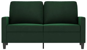 Canapea cu 2 locuri, verde inchis, 120 cm, catifea