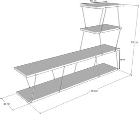 Comoda TV, Hanah Home, Ilgaz, 150x93x30 cm, Antracit