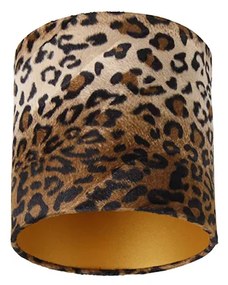 Abajur din catifea cu imprimeu leopard 20/20/20 interior auriu