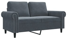 359520 vidaXL Canapea cu 2 locuri, gri închis, 120 cm, catifea