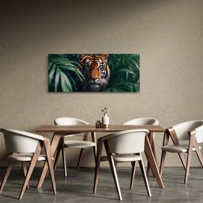 Tablou - Portretul unui tigru în junglă (120x50 cm)
