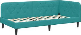 vidaXL Cadru de pat colțar Turcoaz 90 x 200 cm Catifea