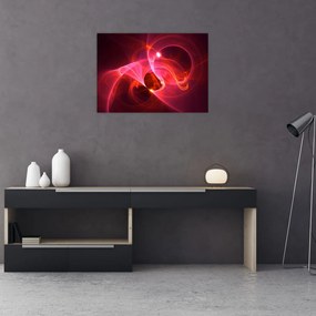 Tablou pe sticlă modern cu abstacție roz (70x50 cm)