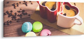Tablou cu cafea și macarooni (120x50 cm)