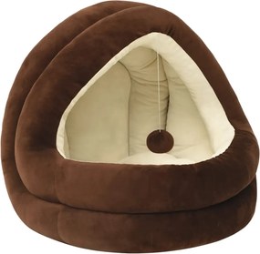 vidaXL Pat pentru pisici, maro și crem, 50x50x45 cm