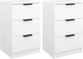 vidaXL Noptiere, 2 buc., alb, 40x36x65 cm