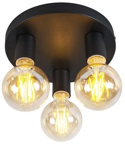 Plafoniera modernă neagră rotundă - Facil 3