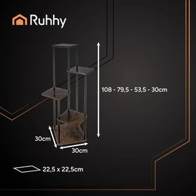 Suport de flori cu 5 niveluri în stil loft