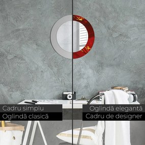 Decor oglinda rotunda Marmură roșie fi 50 cm