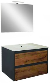 Mobilier complet de baie Porto Prime 80 în culoarea stejarului rustic antracit