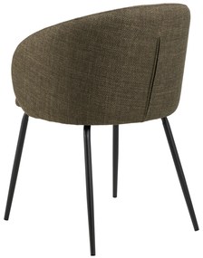 MAZZONI EXPORT CLARA Verde Măsliniu (material Basel 77)/picioare negre - SCAUN MODERN ADÂNC TAPIȚAT PENTRU SALON/LIVING/BIROU LOFT