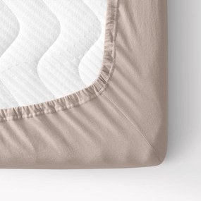 Goldea cearceaf de pat jersey cu elastic - maro deschis 200 x 220 cm