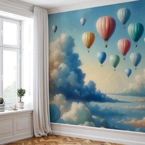 Fototapet - Balon în nori (147x102 cm)