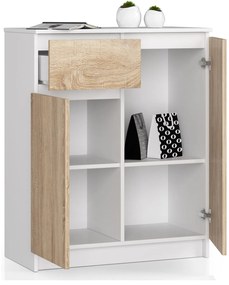 Comodă Kaveri (Alb + Stejar sonoma). 1069747