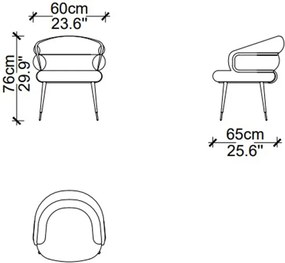 Scaun lemn masiv Viera dining, 60 × 65 × 78 cm