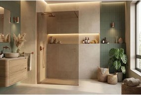 Paravan de dus Rea Flexi Brown 110 cm cupru periat