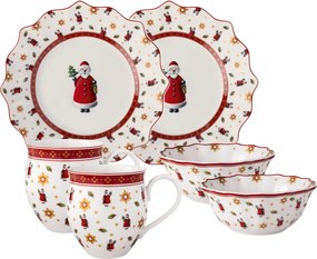 Set de mic dejun pentru 2 persoane, 6 piese, motiv Moș Crăciun, colecția Toy's Delight - Villeroy & Boch