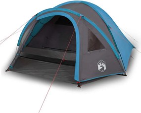 vidaXL Cort de camping cupolă pentru 4 persoane, albastru, impermeabil