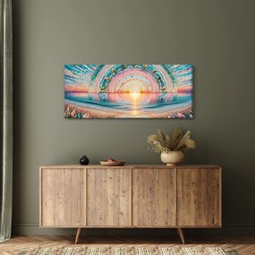 Tablou – Mozaic al soarelui la apus (120x50 cm)