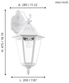 Eglo 93445 - Corp de iluminat perete exterior NAVEDO 1xE27/60W/230V