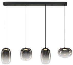 Lustră LED pe cablu VASO LED/15W/230V negru/fumuriu