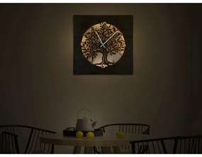 Li-Go 5652/DUB2 - Ceas LED dimabil LED/10W/5V 20000 mAh 42x42 cm stejar+ telecomandă