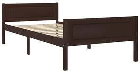 322118 vidaXL Cadru de pat, maro închis, 100x200 cm, lemn masiv de pin