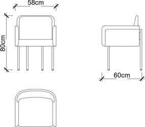 Scaun lemn masiv Dining Marquesa, 58 × 80 × 60 cm