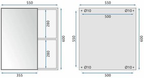Set mobilier de baie cu lavoar Mario 60 cm Alb