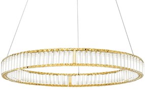 Lustra suspendata LED design ambiental Ring auriu 100cm