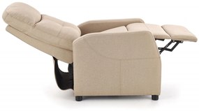 Fotoliu recliner Felipe stofa bej H103 cm