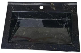 Lavoar(chiuveta) baie compozit granit, cu sifon ascuns, HouseXL LuxMarble, 71x47 cm, montaj pe blat sau masca, antibacterian, aspect marmurat