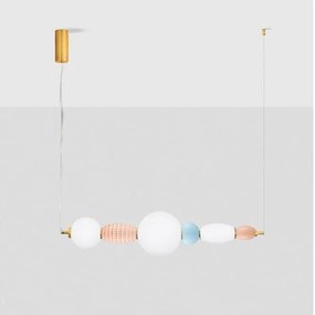 Lustra LED suspendata, Ceramica, Roz, Albastru, Portocaliu, Alb, OBRIE