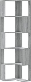 vidaXL Bibliotecă cu 5 niveluri gri sonoma 50x50x179 cm lemn prelucrat
