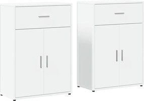 vidaXL Dulapuri, 2 buc., alb, 60x30x84 cm, lemn prelucrat